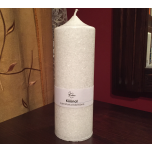 Valge lauaküünal, 18x7 cm